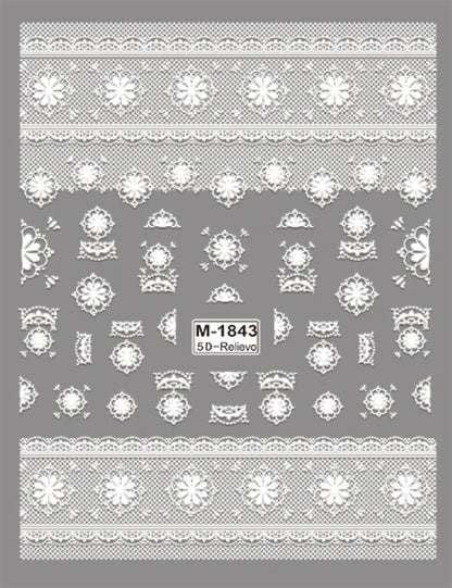 5D Nail Art Stickers Love Hearts Stars French Nail Art Design