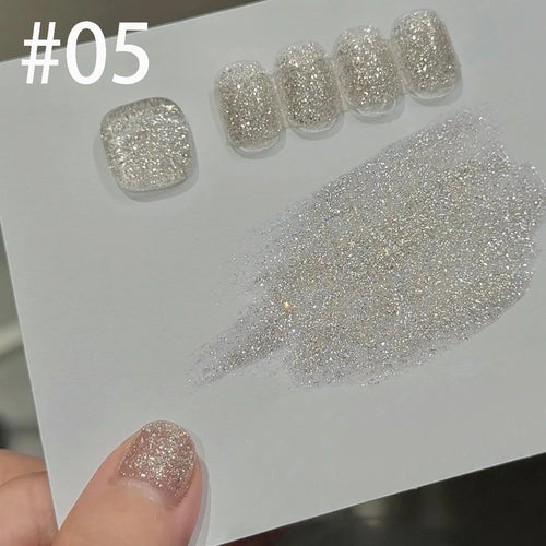 10ml 1-12pcs Gold Sparkling Platinum Nail Gel Polish Glitter Long
