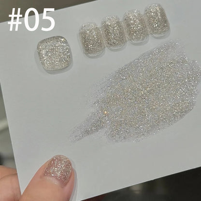 10ml 1-12pcs Gold Sparkling Platinum Nail Gel Polish Glitter Long