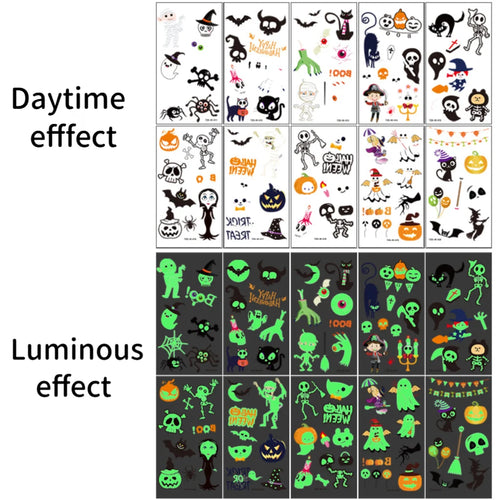 Luminous Temporary Tattoos Stickers UV Glow Fluorescent in the Dark