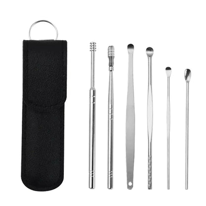Adult Ear Cleaning Kit 6PCS Stainless Steel Spiral Ear Wax Removal
