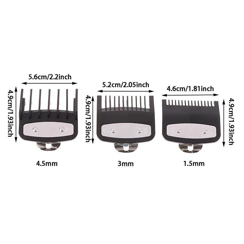 1.5mm 3mm 4.5mm 1Pcs Black Limit Comb Set Hair Clipper Guards Guide
