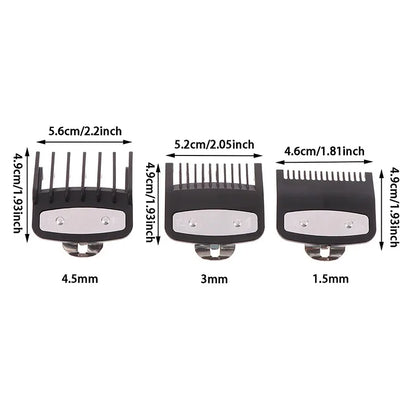 1.5mm 3mm 4.5mm 1Pcs Black Limit Comb Set Hair Clipper Guards Guide
