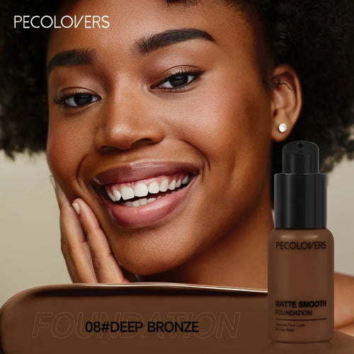 PECOLOVERS Matte Finish Liquid Foundation - Oil-Control, Waterproof,