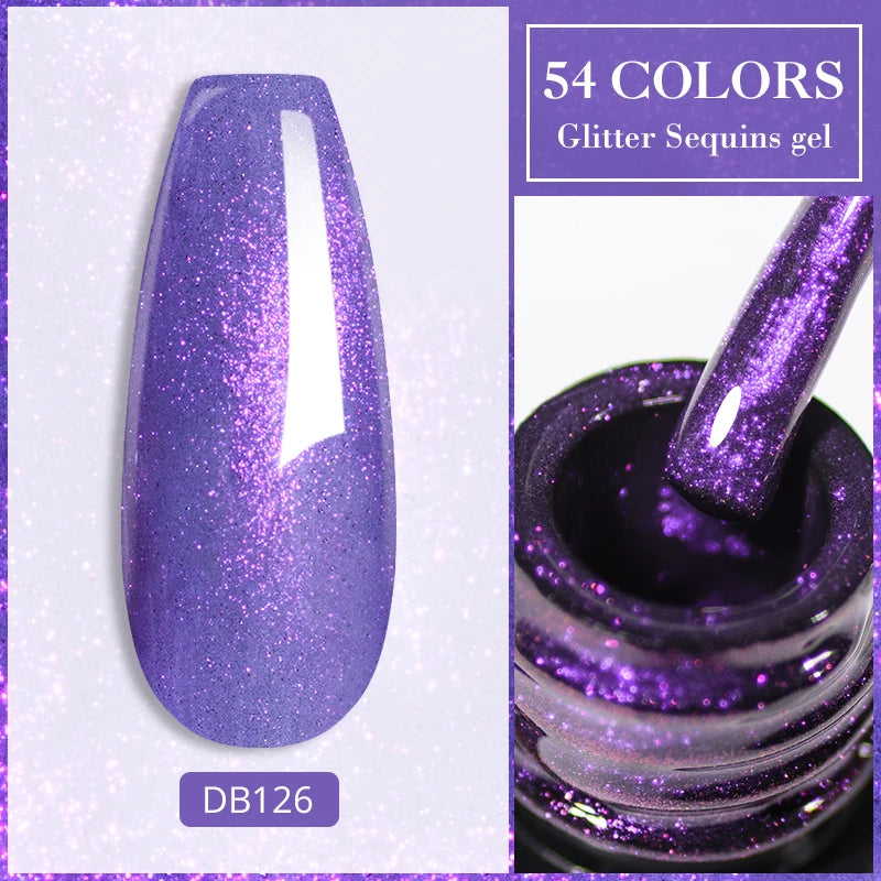 6ml Glitter Gel Nail Polish Sparkling Nail Art  UV Gel Colorful