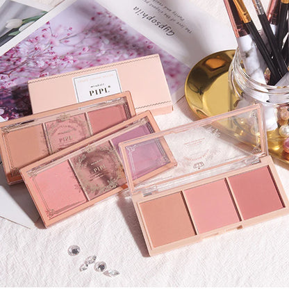 Three Color Blush Nude Makeup Natural Matte Milk Tea Color Orange Long