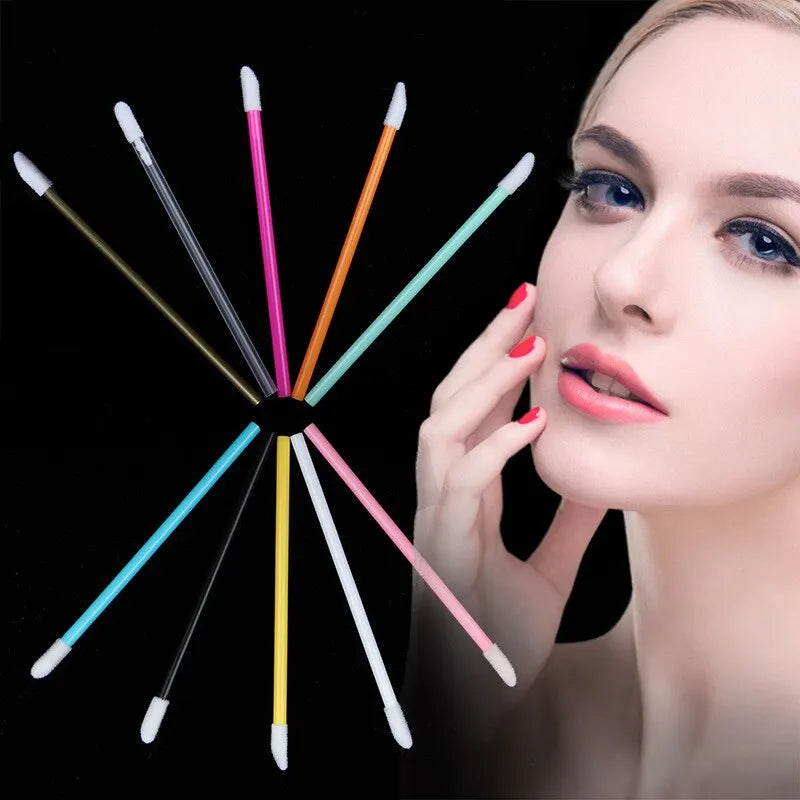 50 Pcs Disposable Lip Brush Makeup Tools Hollow Lip Wands Nylon Lip