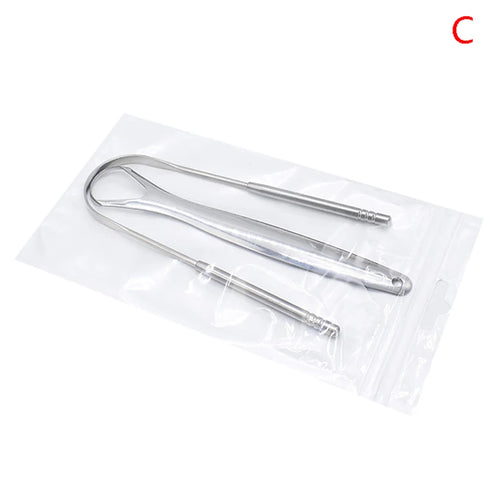 2Pcs Tongue Scraper Stainless Steel Tongue Cleaner Oral Care Hygiene