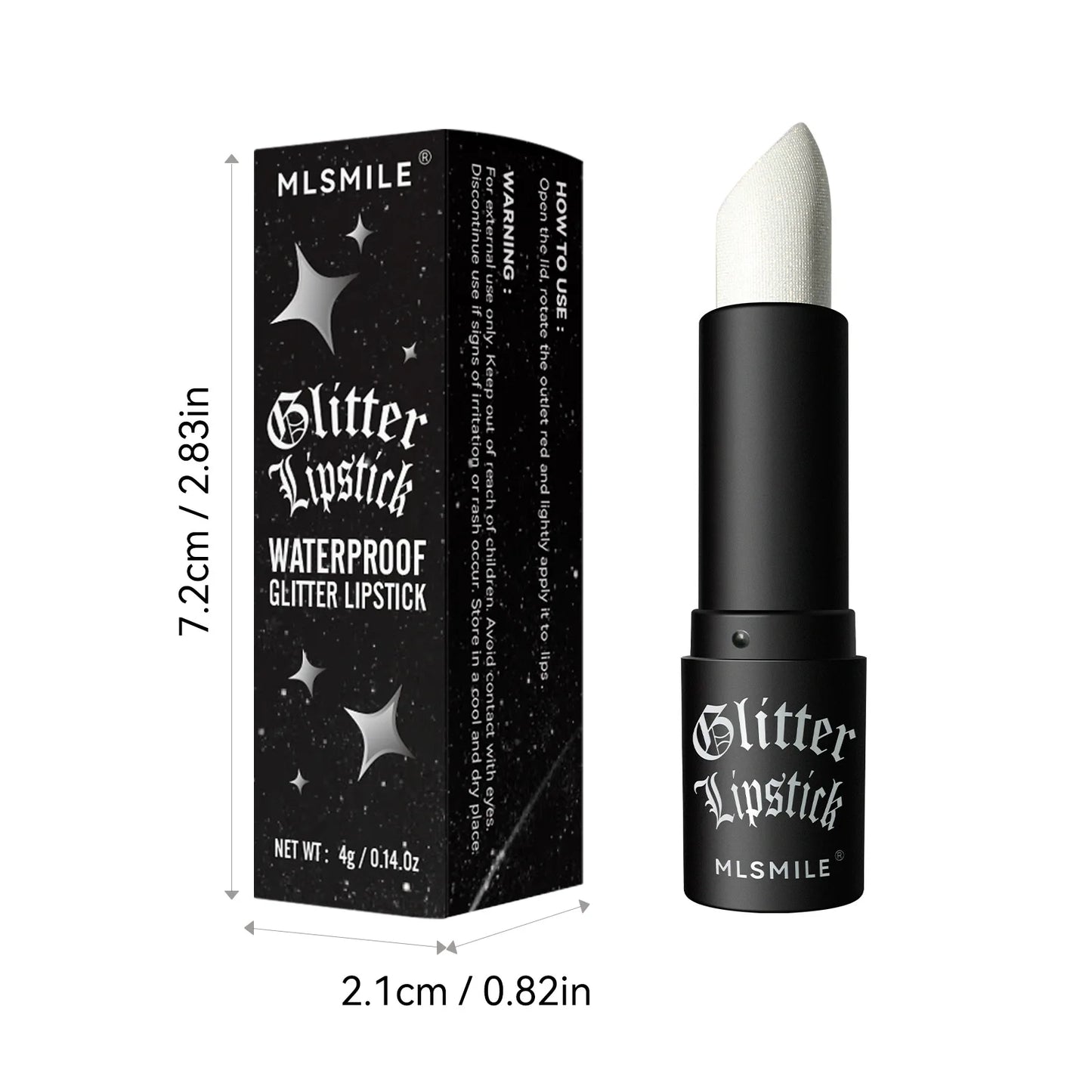 7Colors Glitter Lipstick Waterproof Long Lasting Diamond Pearlescent