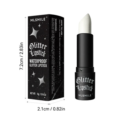 7Colors Glitter Lipstick Waterproof Long Lasting Diamond Pearlescent