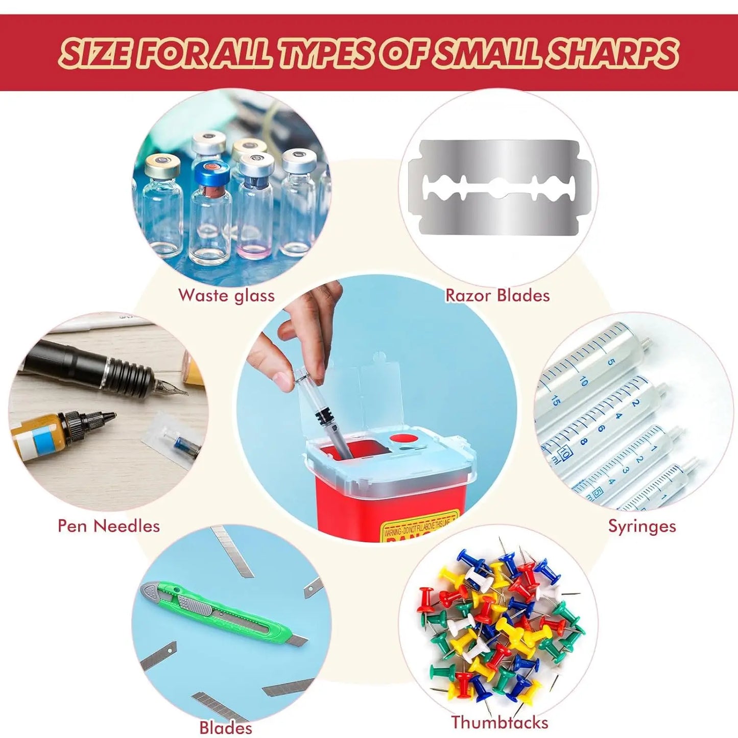 Tattoo Sharp Container Sharps Waste Bin Large Capacity Professional