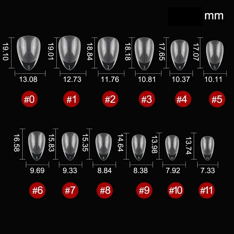 120pcs XXS Extra Short Almond Coffin Nail Tips Half Matte Pre-filed