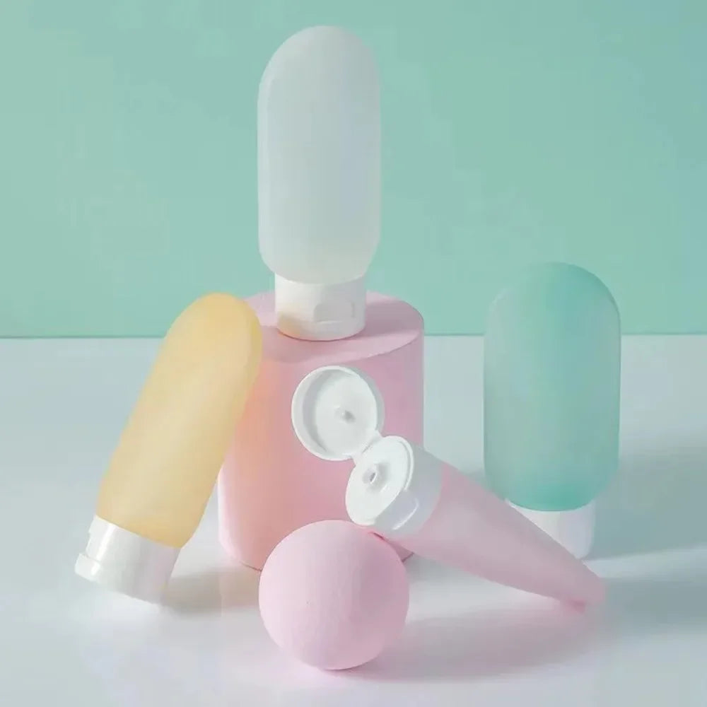 4Pcs/Set Refillable Bottle 60ml Soft Lotion Container Squeeze Tube