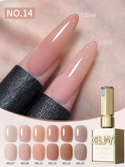 1/6Pcs 15ml Jelly Ice Nude Peelable Polish, UV/LED - set, Formaldehyde
