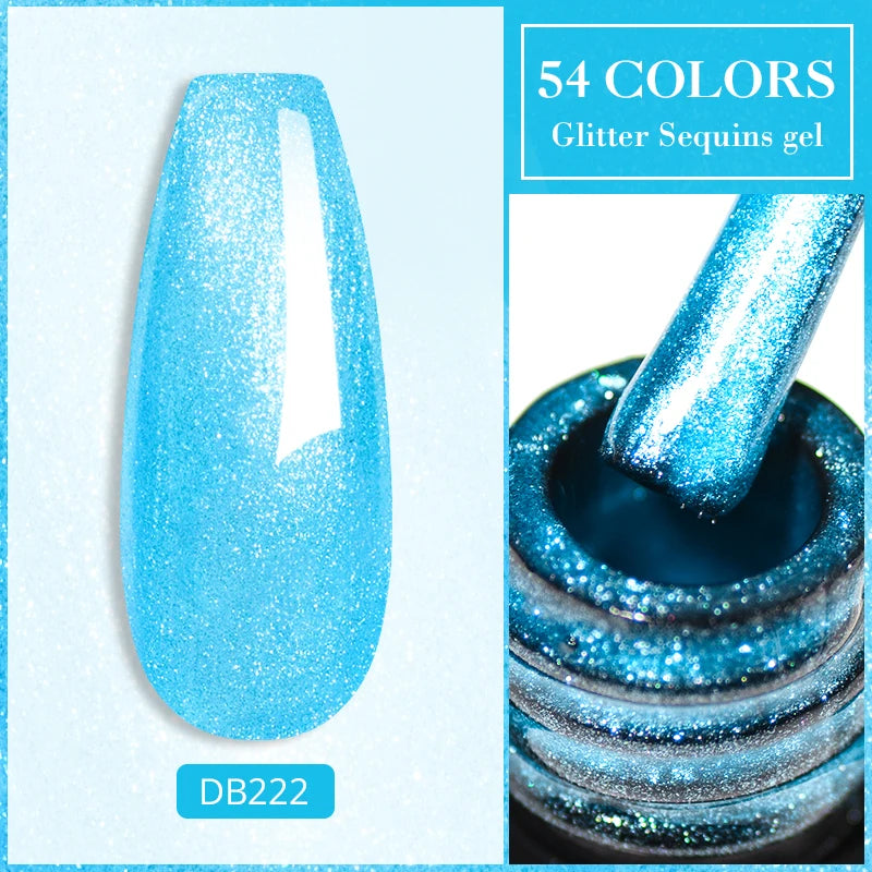 6ml Glitter Gel Nail Polish Sparkling Nail Art  UV Gel Colorful