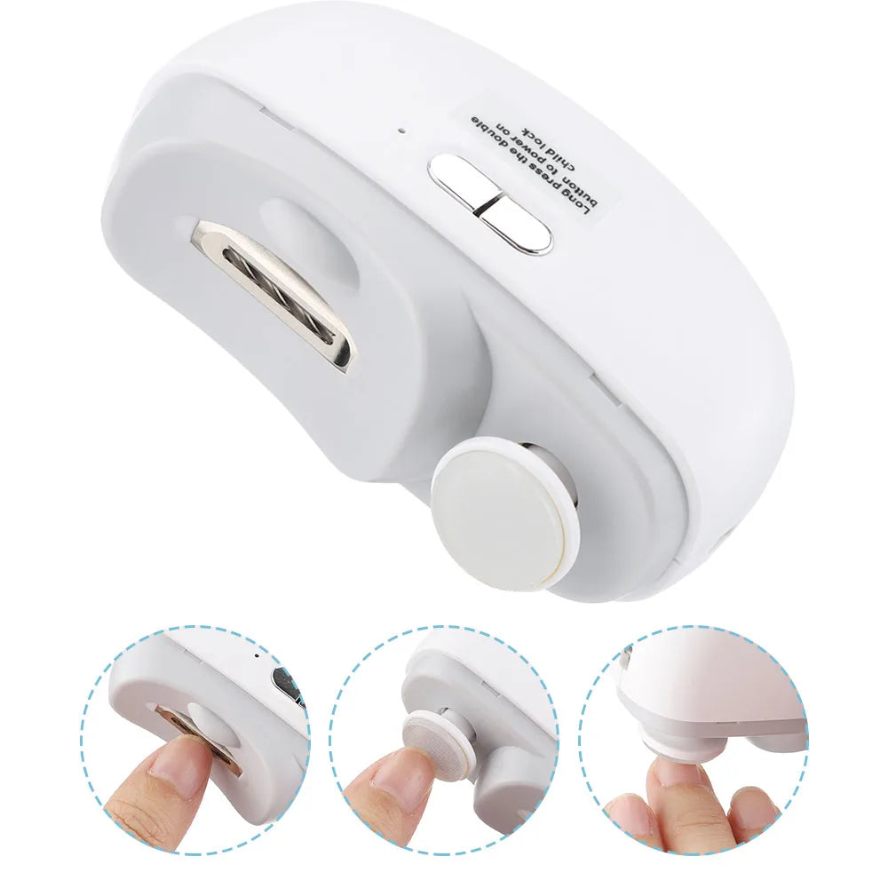 Automatic Anicure Trimmer Electric Nail Clippers With Light Adult Baby