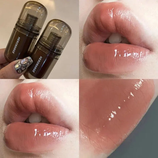 HERORANGEHR564 Enveloping Ice Night Mirror Lip Glaze Moisturizing and