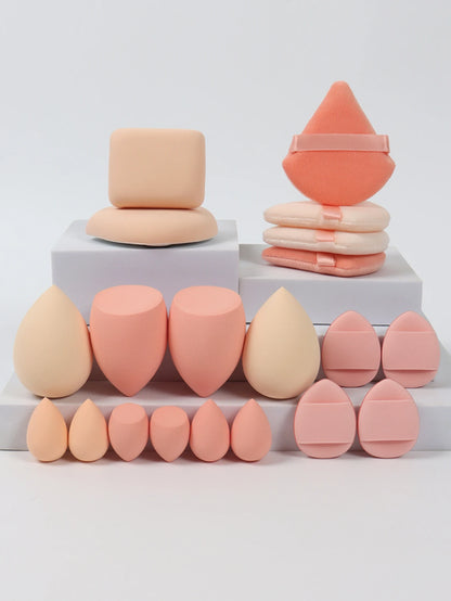 20 Pcs Pink Makeup Sponge and Makeup Puff Set Suitable for Face Cream