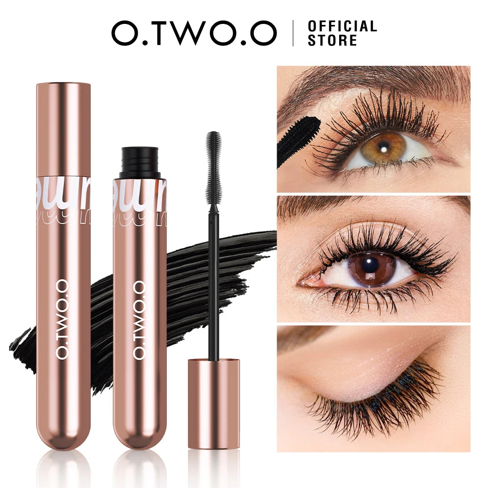 O.TWO.O Mascara Waterproof 4D Silk Fiber Curling Volume Lashes Thick Lengthening  Nourish Eyelash Extension High Quality Makeup