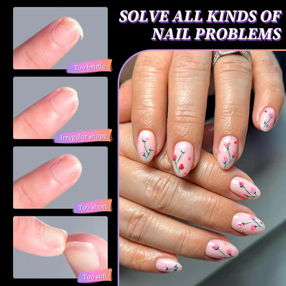 240PCS Short Almond Nail Tips Soft Gel Pre-Shaped Acrylic Nail Tips