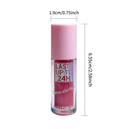 Flowing light Glitter Lip Glaze Long Lasting Lip Gloss Waterproof