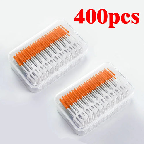 200/400pcs Interdental Silicone Brushes Dental Toothpicks Brush