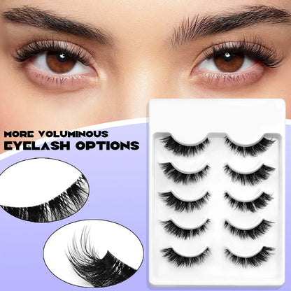 Veltrinay Cat Eye Lashes Soft Natural Faux Mink Eyelashes Fake Lashes
