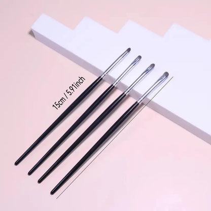 4-Piece Eye Detail Brush Set - Precision Mini Makeup Brushes for