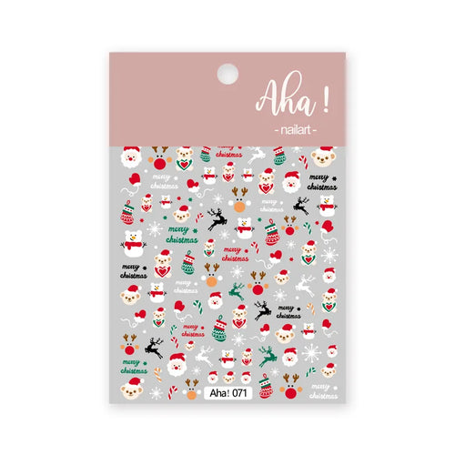 Winter Christmas Atmosphere Nail Stickers Snowman Snowflake Wapiti