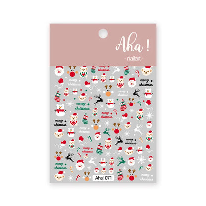 Winter Christmas Atmosphere Nail Stickers Snowman Snowflake Wapiti