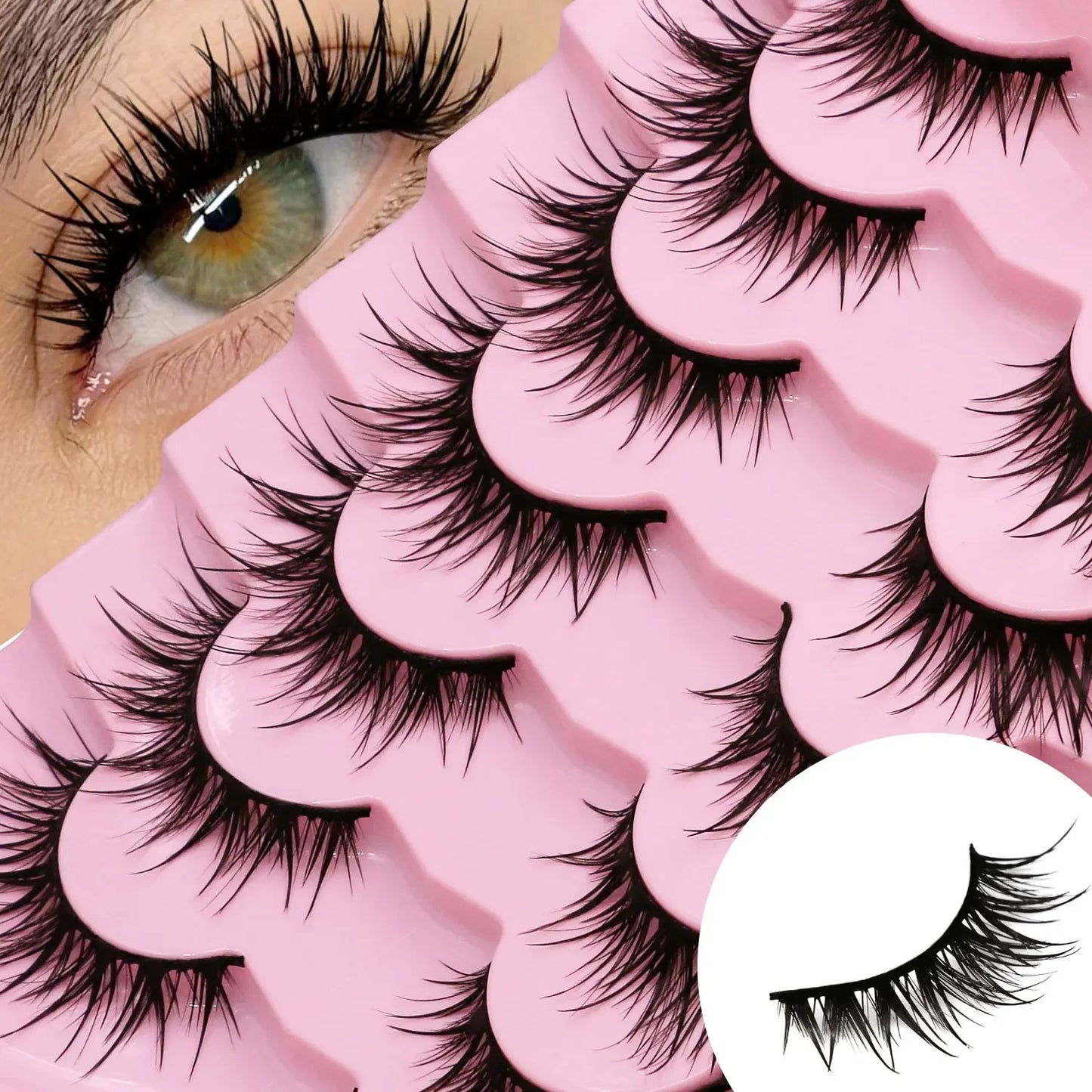 Veltrinay Manga Lashes Fluffy Soft 3D Mink False Lashes Wispy Soft