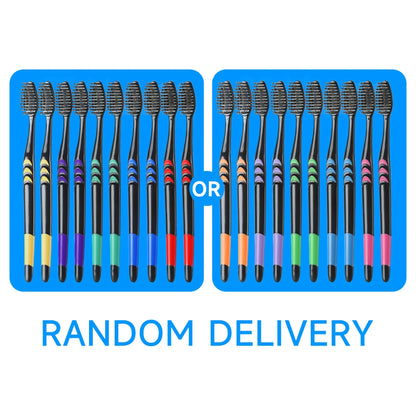 10 Pcs Family pack toothbrush, Bamboo Charcoal Soft Bristles