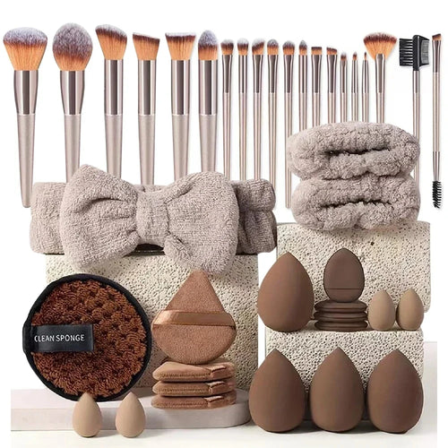 13/33pcs Professional Makeup Brush Set with Accessories for