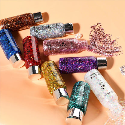 Body Glitter Gel Sequins Long Acting Face Eyes Hair Prom Party Mermaid