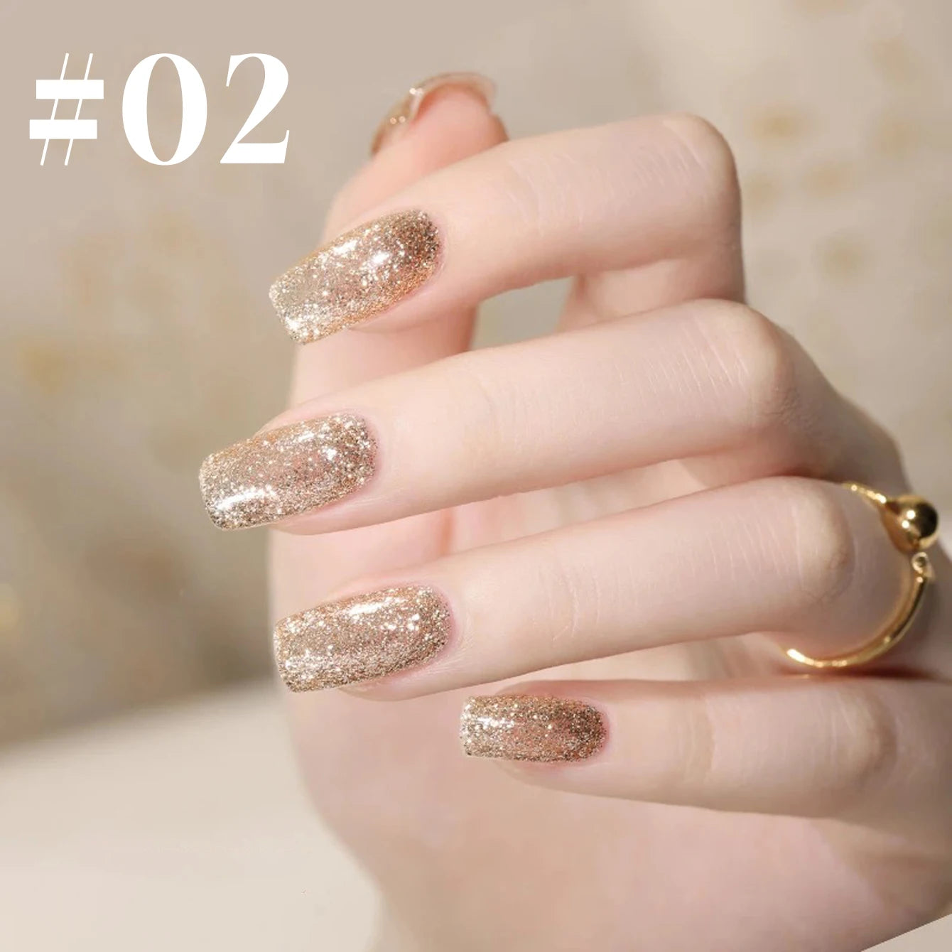 10ml 1-12pcs Gold Sparkling Platinum Nail Gel Polish Glitter Long
