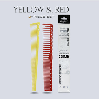 2pcs Set Professional Barbershop Hairdressing Dense Teeth Comb