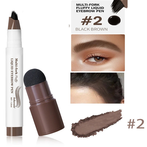 Long Lasting 4D Eyebrow Pen Multi Forks Liquid Pen Tip Fine Sketch