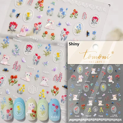 Cute Animals Bear Dog Cake Sweet Cherry Grid Bowknot Star Line Fruit