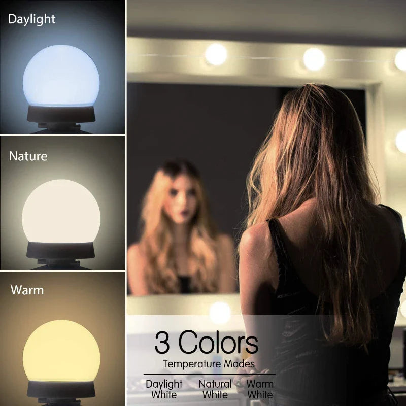 Makeup Mirror LED Light Bulbs Vanity Lights USB 12V Bathroom Dressing Table Lighting Dimmable LED Vanity Light For Mirror Light