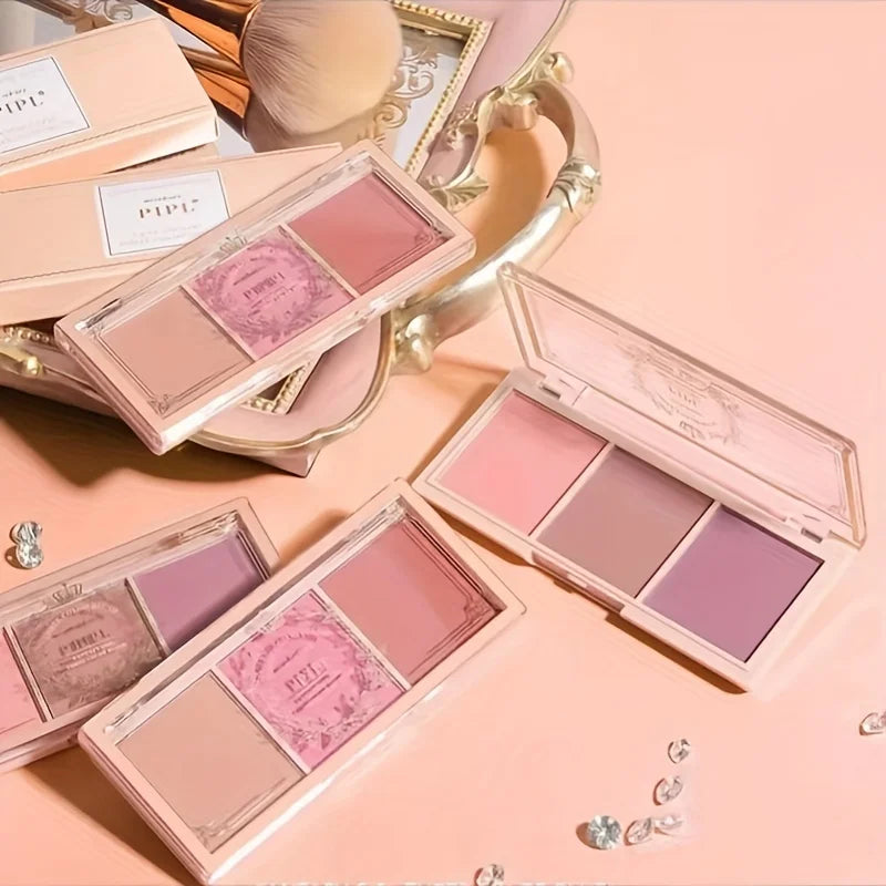 Three Color Blush Nude Makeup Natural Matte Milk Tea Color Orange Long