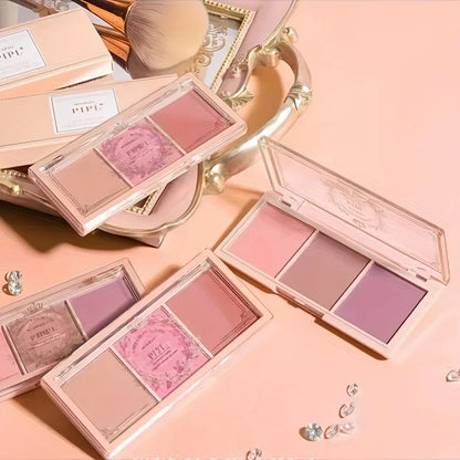 Three Color Blush Nude Makeup Natural Matte Milk Tea Color Orange Long