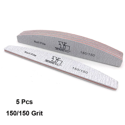 5/25Pcs/Lot Nail File Mix Color 80/100/150/180/240 Grit Professional