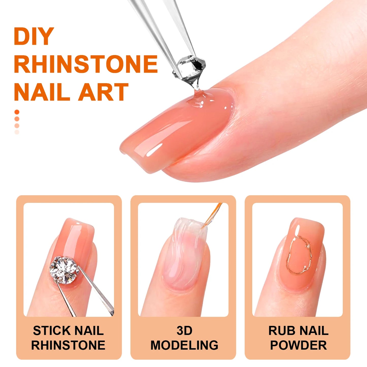 15mL Gel Nail Glue for Rhinestones for Nails Super Adhesive NO Wipe