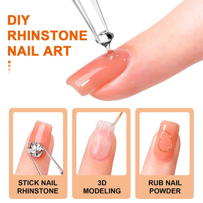 15mL Gel Nail Glue for Rhinestones for Nails Super Adhesive NO Wipe