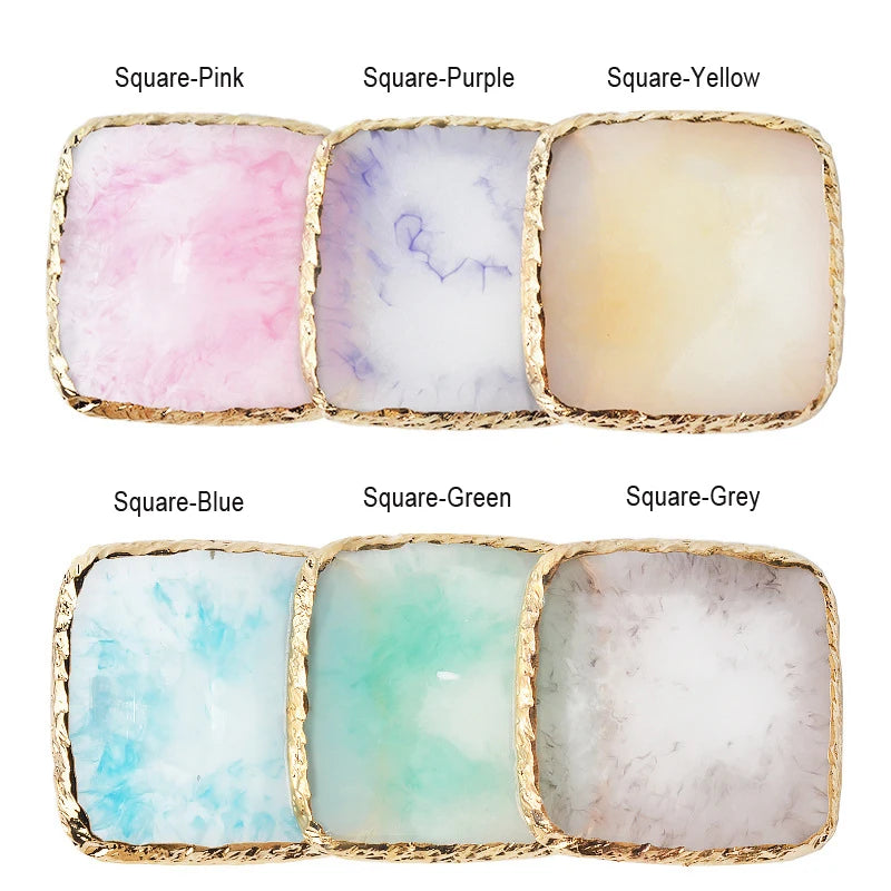 Natural Resin Stone Luxury Nail Art Palette Mix Color Drawing Pallet