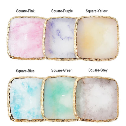 Natural Resin Stone Luxury Nail Art Palette Mix Color Drawing Pallet