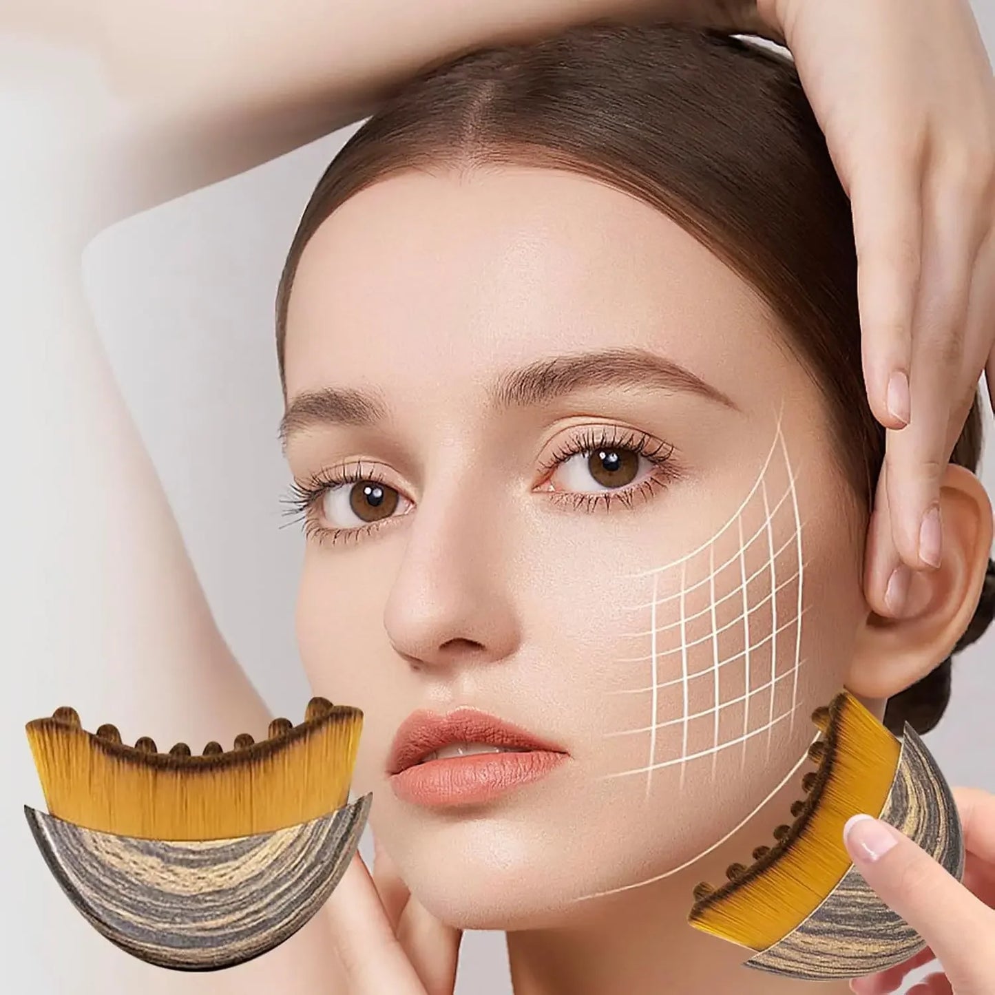 New Lymphatic Contour Care Facial Massage Brush with Storage Box for