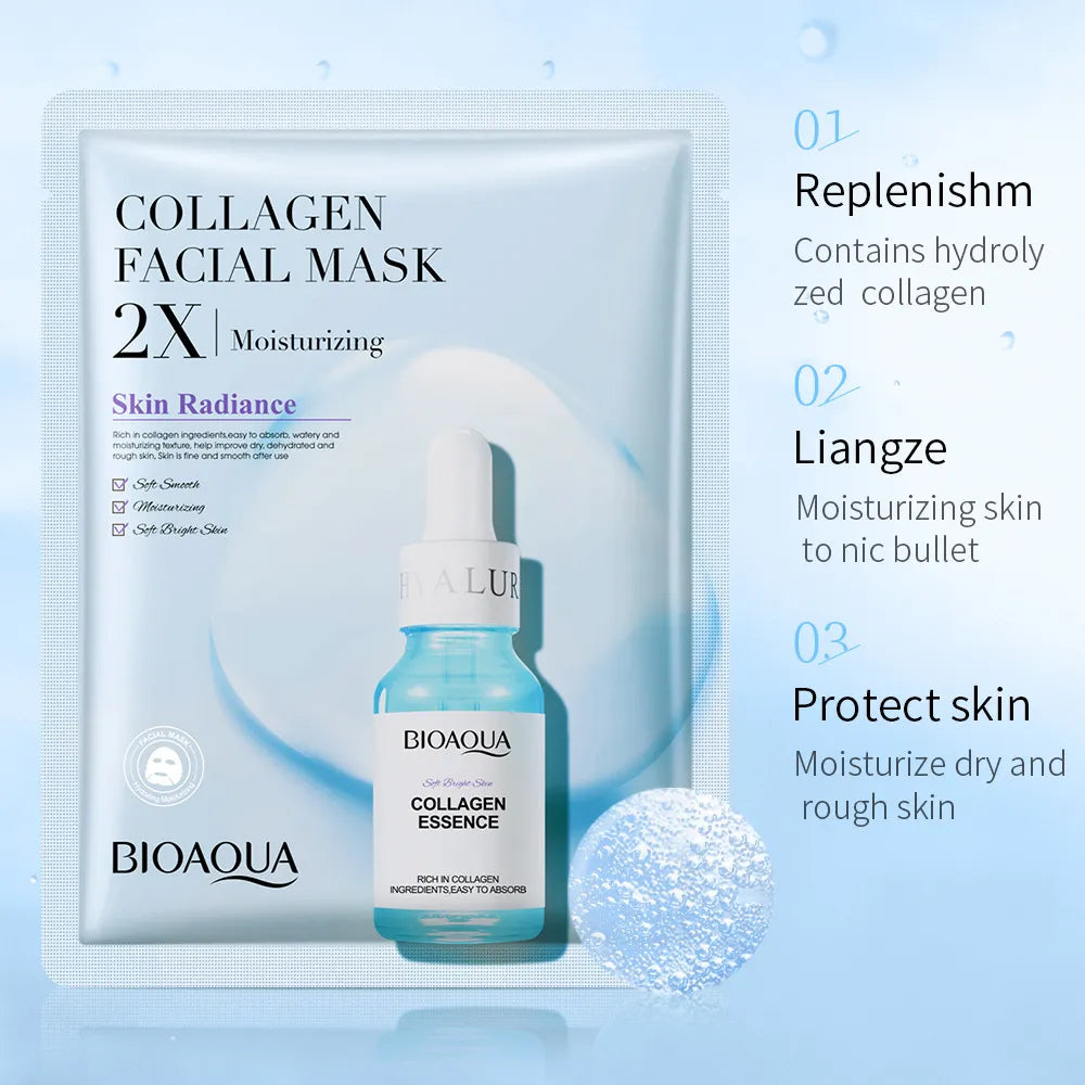 20pcs BIOAQUA Centella Collagen Face Mask Moisturizing Refreshing
