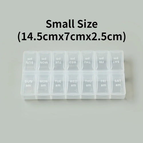 New Weekly Portable Travel Pill Cases Box 7 Days Organizer 14 Grids