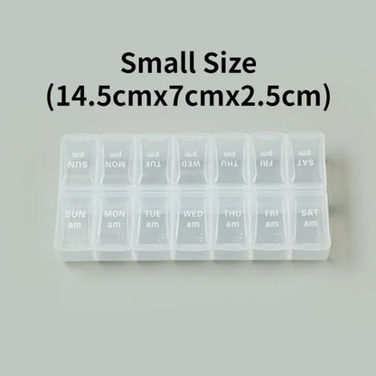 New Weekly Portable Travel Pill Cases Box 7 Days Organizer 14 Grids
